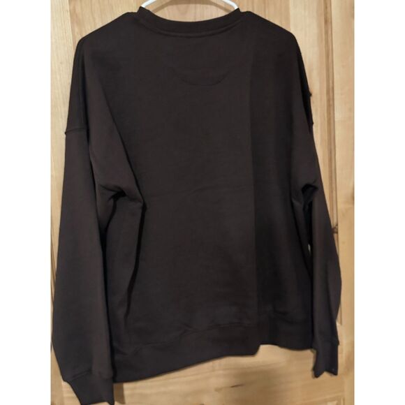 Brown Crewneck Sweatshirt with Nashville-themed patch design, Small NWT - Picture 2 of 4